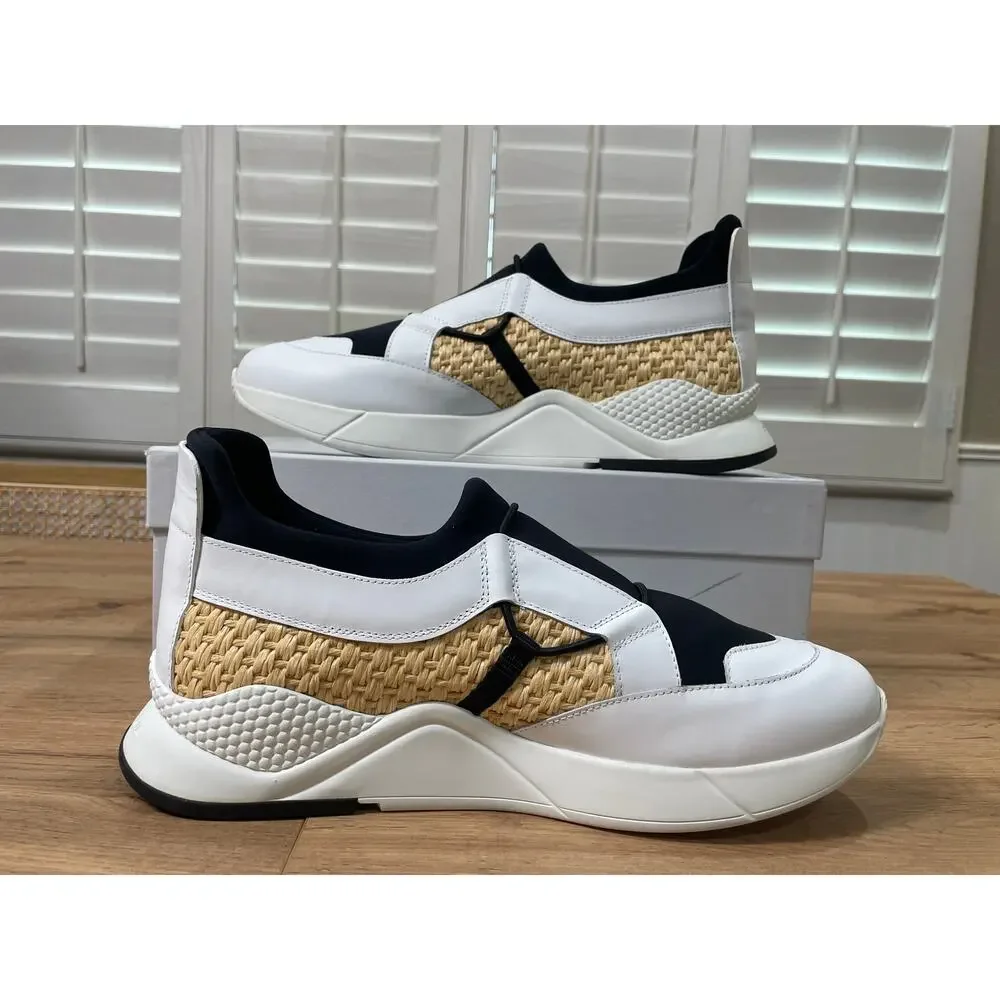Clergerie Paris Men's Salvy Woven Sneaker Leather Jute Upper Size 11 US 44 EU